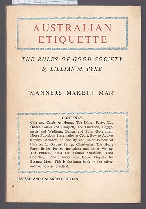 Imagen del vendedor de Australian Etiquette - The Rules of Good Society a la venta por Laura Books