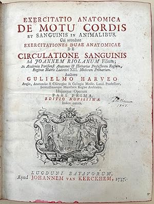 Bild des Verkufers fr Exercitatio anatomia de motu cordis et sanguinis in animalibus. 2 vols. in 1 zum Verkauf von Jeremy Norman's historyofscience