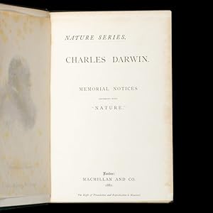 Bild des Verkufers fr Charles Darwin. Memorial Notices reprinted from "Nature." zum Verkauf von Douglas Stewart Fine Books