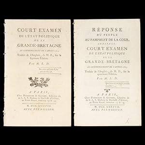 Seller image for [TRANSPORTATION] Court examen de l'etat politique de la Grande-Bretagne au commencement de l'anne 1787; for sale by Douglas Stewart Fine Books