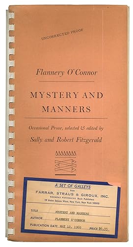 Bild des Verkufers fr Mystery and Manners: Occasional Prose selected and edited by Sally and Robert Fitzgerald zum Verkauf von Between the Covers-Rare Books, Inc. ABAA