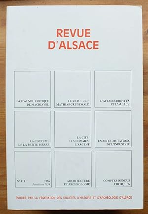 Revue d'Alsace numéro 112 - 1986