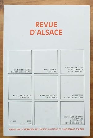 Revue d'Alsace numéro 106 - 1980
