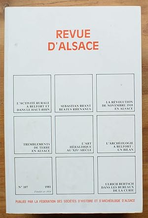 Revue d'Alsace numéro 107 - 1981