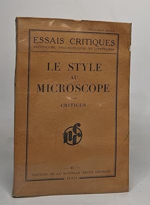 Bild des Verkufers fr Le style au microscope zum Verkauf von crealivres