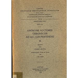 Image du vendeur pour Anonymi Auctoris Chronicon AD A.C. 1234 Pertinens II Tomus 154: Scriptores Syri mis en vente par avelibro OHG