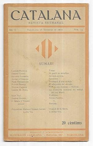 CATALANA Revista Setmanal Any II nº 74 Barcelona 28 Setembre de 1919