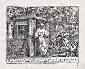 Seller image for Mentitus puerum Daemon, mentitus Aselli / Casum, implorabat Nathanaelis opem." - Nathanael / Einsiedler hermit ermite / ermites hermits for sale by Antiquariat Steffen Vlkel GmbH