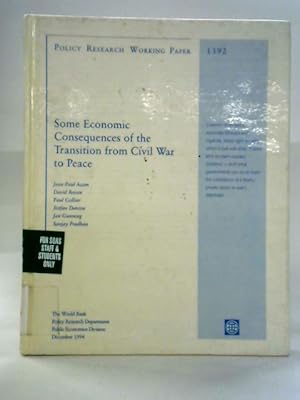 Seller image for Some Economic Consequences of the Transitions from Civil War to Peace for sale by World of Rare Books