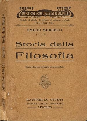 Bild des Verkufers fr Storia della Filosofia zum Verkauf von Biblioteca di Babele