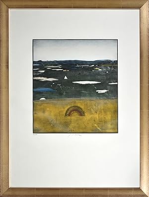 Landschaft. [Signierte Original-Farblithografie, gerahmt / signed original colour lithograph, fra...