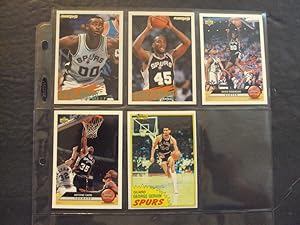 5 Assorted San Antonio Spurs Basketball Cards