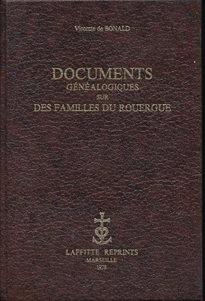 Bild des Verkufers fr Documents gnalogiques sur des familles du Rouergue zum Verkauf von LIBRAIRIE GIL-ARTGIL SARL