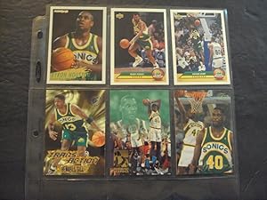 6 Assorted Seattle Supersonics Basketball Cards