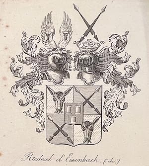 Wapenkaart/Coat of Arms: Black and white coat of arms De Riedesel d' Eisenbach, 1 p.
