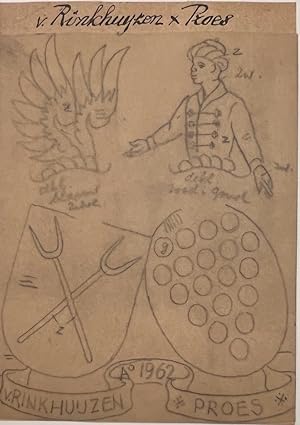Wapenkaart/Coat of Arms: Preparatory drawing coat of arms Van Rinckhuyzen & Proes, 1 p.