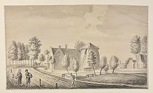 Antique drawing | View on a farm between Vreeland and Nigteveg, ca. 1800, 1 p.