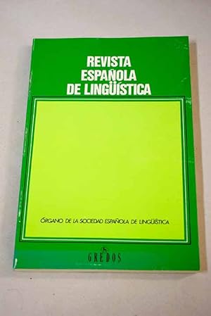 Bild des Verkufers fr Revista espaola de lingstica, Ao 1997, vol. 27, n 1:: Sinonimia y diferencia de significado; Las relaciones interoracionales y la llamada subordinacin adverbial; Sobre algunos problemas actuales de la lingstica histrico-comparativa; Vocabularios cientfico-tcnicos y lxico comn en el latn clsico; Tipologa frente a tipologa: Nuevos frentes de la hiptesis glotlica; Definicin funcional de prrafo como unidad de coherencia, Arduun est nomina rebus et res nominibus reddere; Aspectos grficos de la documentacin vizcana tardomedieval zum Verkauf von Alcan Libros