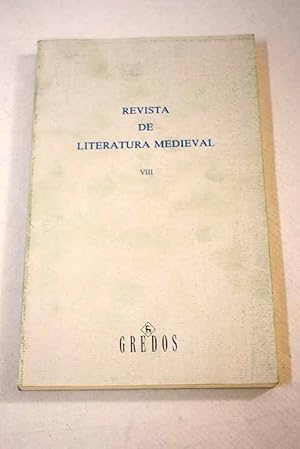 Imagen del vendedor de Revista de literatura medieval, Ao 1996, n 8:: Un nuevo testimonio fragmentario de los "Bocados de oro"; Apuntaciones histrico-mdicas al escrito autobiogrfico de Leonor Lpez de Crdoba (1362-1430); Theme, style, and structure in the "Disputa del cuerpo e del nima"; Consideracin social de los judos a travs de las "Cantigas de Santa Mara"; "Una vieja con un diente / que llama a toda la gente": Anlisis diacrnico del personaje de la vieja en el cancionero popular hispnico; La dana general de la muerte (II); Algunas consideraes sobre o espao nas cantigas de escrnio e de mal dizer; La seduccin en la narrativa francesa del siglo XII; Emblema o anctoda en "El Conde Lucanor", ejemplo 50?; Sobre la autora del "Tratado de Montera" del siglo XV a la venta por Alcan Libros