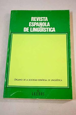 Immagine del venditore per Revista espaola de lingstica, Ao 1996, vol. 26, n 1:: Novedades en el estudio de los arabismos en iberorromance; Teora de catstrofes y variacin lingstica; Aspectos de la sufijacin en espaol; Texto y contexto: la irona cono fenmeno del discurso; El campo lxico de los verbos de posesin en la semntica conceptual; Acusativo y dativo: dinmica sincrnica del latn al castellano venduto da Alcan Libros