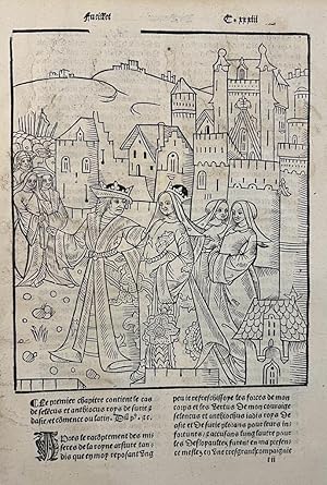 Antique book illustration, woodcut | The story of Seleuco and Antioco, published 1484, 1 p.