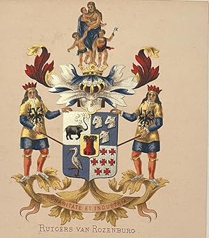 Wapenkaart/Coat of Arms: Coloured coat of arms Rutgers van Rozenburg, 1 p.
