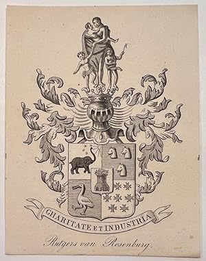 Wapenkaart/Coat of Arms: Black and white coat of arms Rutgers van Rosenburg, 1 p.