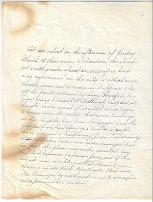 [Californiana] Manuscript Letter by Sarah "Ada" Hall-Bacon-Jackson re the Long Beach, California ...