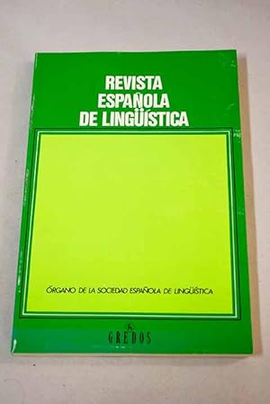 Imagen del vendedor de Revista espaola de lingstica, Ao 1997, vol. 27, n 2:: Los orgenes del vocabulario cientfico; Formacin de palabras y lenguaje tcnico; El lenguaje jurdico y administrativo: Propuestas para su modernizacin y normalizacin; La sinonimia: Relacin onomasiolgica en la antesala de la semntica; Rango, categora y orden de los elementos en los grupos nominales: estudio contrastivo ingls/espaol; Categoras funcionales y adquisicin de la primera lengua: un anlisis contrastivo; Anteposicin de objeto en el habla culta de Madrid a la venta por Alcan Libros