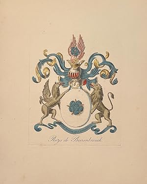 Wapenkaart/Coat of Arms: Coloured coat of arms Ruys de Beerenbrouck with text, 1 p.