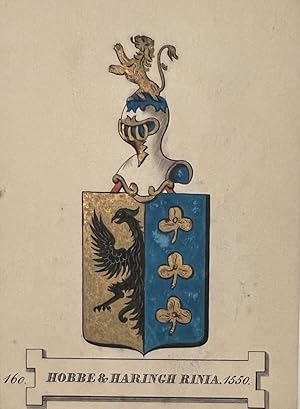 Wapenkaart/Coat of Arms: Colored drawing of coat of arms Hobbe & Haringh Rinia 1550, 1 p.