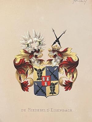 Wapenkaart/Coat of Arms: Coloured coat of arms De Riedesel d' Eisenbach, variable colours, 1 p.