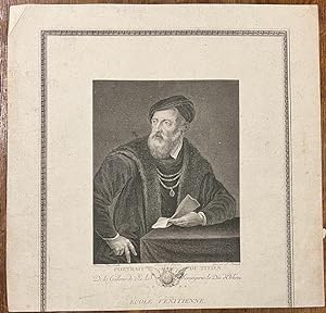 [Lithography, lithografie, 1786] Zelfportret van Titaan, Self portrait of Titian with title: Port...