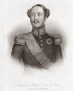 Ferdinand Philippe, Duke of Orleans,c1840s Portrait Engraving