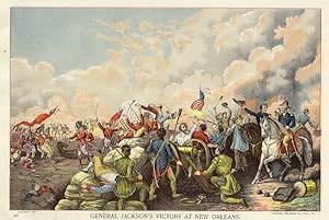 General Jackson Victory at New Orleans,1892 Historical Chromolithograph