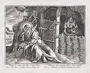 Bild des Verkufers fr "Tirones in monte cavo pia scripta docere / Et labor et studium Spiridonis erat." - Saint Spiridon of Cyprus / Einsiedler hermit ermite / ermites hermits zum Verkauf von Antiquariat Steffen Vlkel GmbH