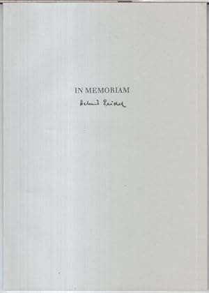 Imagen del vendedor de In memoriam Helmut Seidel. a la venta por Antiquariat Carl Wegner