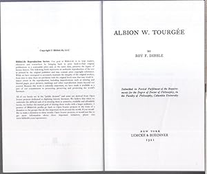 Bild des Verkufers fr Albion W. Tourgee. - REPRINT ! zum Verkauf von Antiquariat Carl Wegner