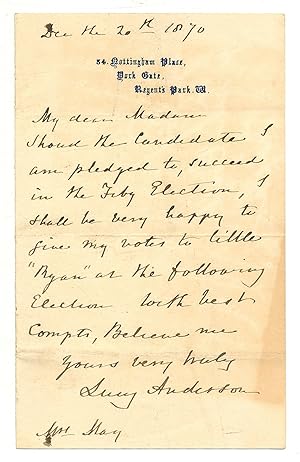 Autograph Letter Signed by noted English pianist