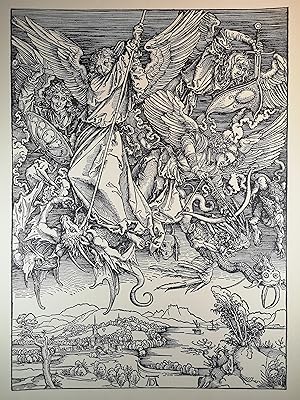 Albrecht Dürer. Die Apokalypse: Der Kampf Michaels mit dem Drachen. 1498.