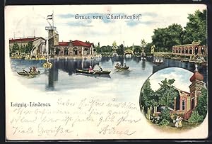 Bild des Verkufers fr Knstler-Ansichtskarte Leipzig-Lindenau, Charlottenhof, Mehrfachansicht zum Verkauf von Bartko-Reher