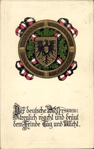 Bild des Verkufers fr Prge Wappen Ansichtskarte / Postkarte Der deutsche Adler treulich wacht und drut dem Feinde Tag und Nacht zum Verkauf von akpool GmbH