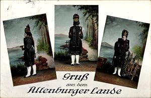 Ansichtskarte / Postkarte Gruß aus dem Altenburger Lande, Junge Frau in Tracht