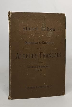 Seller image for Morceaux choisis des auteurs franais / classes suprieures XVIe XVIIe et XIXe sicle for sale by crealivres