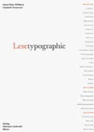 Seller image for Lesetypographie. for sale by Antiquariat Thomas Haker GmbH & Co. KG