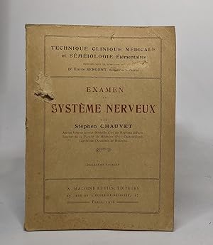 Immagine del venditore per Examen du systme nerveux - deuxime dition venduto da crealivres