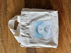 Four little books (Numbers Weather Words Opposites) in small tote bag with ptint of The Snowman