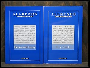 Bild des Verkufers fr Allmende. 21. Jahrgang. Prosa und Essay / Lyrik. zum Verkauf von Antiquariat Johann Forster