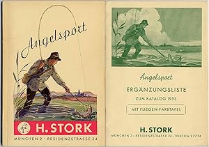 H. Stork. Angelsport- und Fischereibedarf. Ausgabe 1953. H. Stork, München. + Beigefügt: Angelspo...