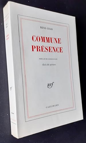 Commune présence. Choix de poèmes.